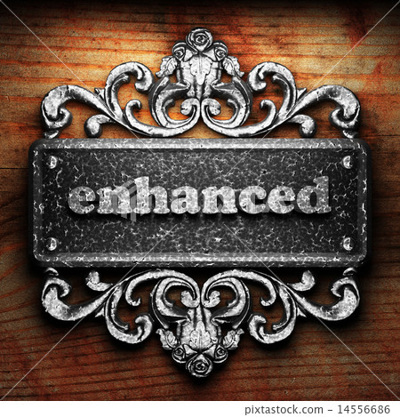 enhanced word of iron on wooden background 14556686