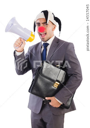 Businessman clown isolated on white Businessman clown isolated on white 14557045