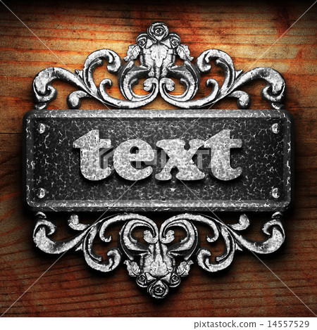 text word of iron on wooden background text word of iron on wooden background 14557529