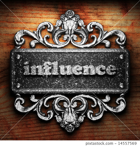 influence word of iron on wooden background 14557569