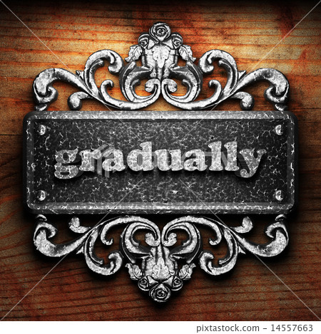 gradually word of iron on wooden background 14557663