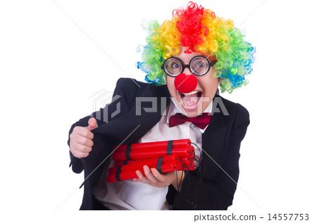 Businessman clown isolated on white 14557753
