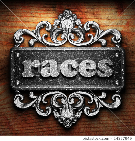 races word of iron on wooden background races word of iron on wooden background 14557949