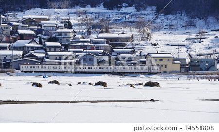 長野電鐵Sakurazawa冬天場面 14558808