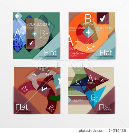 Flat design square shape infographic banner 14559486