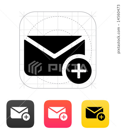 Add mail icon. Vector illustration. Add mail icon. Vector illustration. 14560473