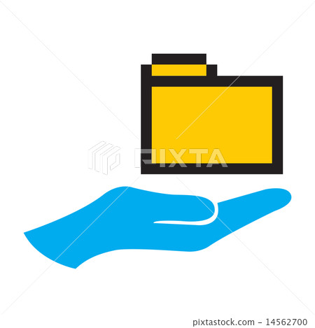Hand and folder icon Hand and folder icon 14562700