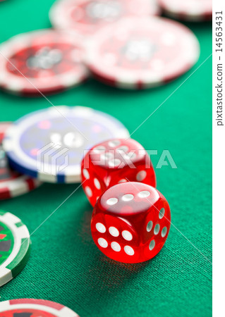 the red casino dice and casino chips the red casino dice and casino chips 14563431