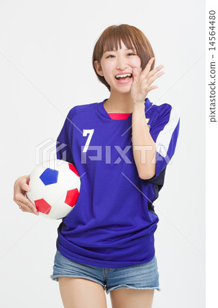 A cute girl in a Samurai Blue uniform 14564480