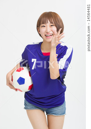 A cute girl in a Samurai Blue uniform 14564481