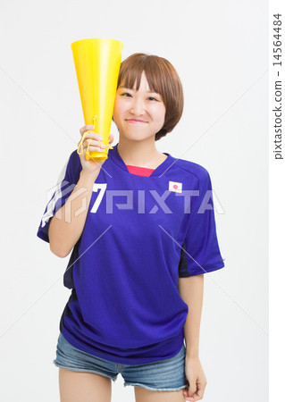 A cute girl in a Samurai Blue uniform 14564484