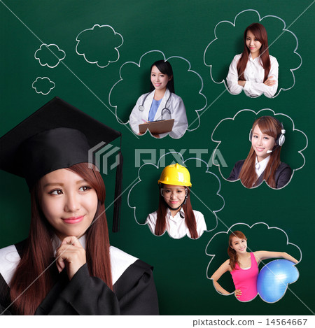 graduate student woman think future 14564667