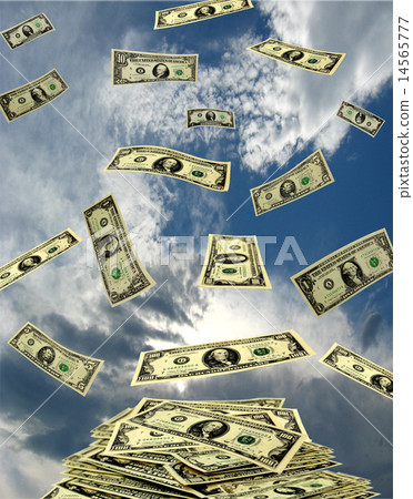 dollars flying away to the heaven 14565777
