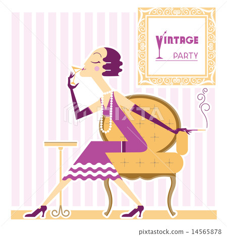 Vintage flapper girl with cigaret 14565878