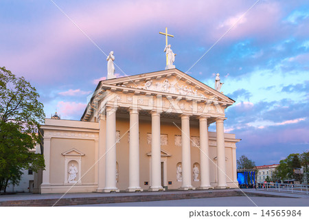 Cathedral of Vilnius at sundown light, Lithuania. 14565984