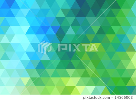 abstract green blue triangle background, vector 14566008
