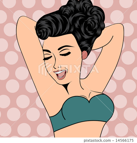 sexy horny woman in comic style, xxx illustration 14566175