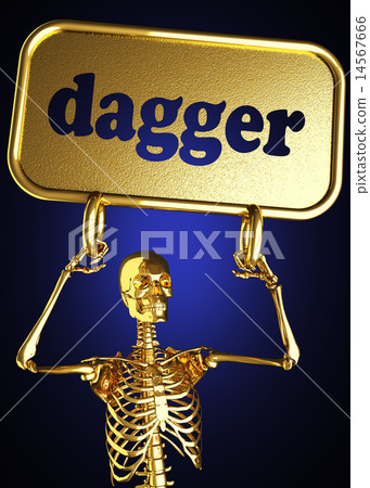 dagger word and golden skeleton 14567666