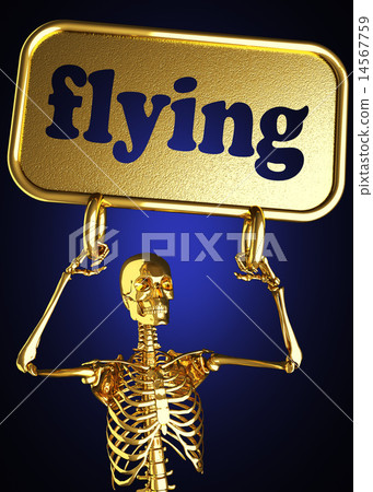 flying word and golden skeleton 14567759