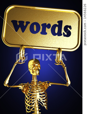 words word and golden skeleton 14568226