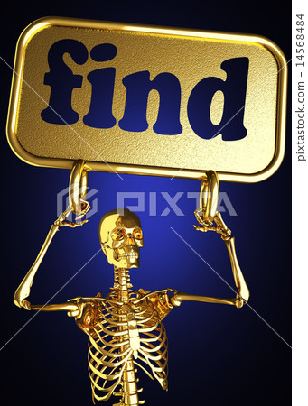 find word and golden skeleton 14568484