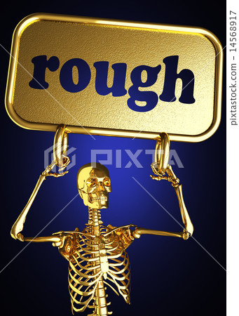 Golden skeleton holding the sign Golden skeleton holding the sign 14568917