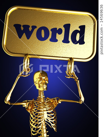 world word and golden skeleton world word and golden skeleton 14569636