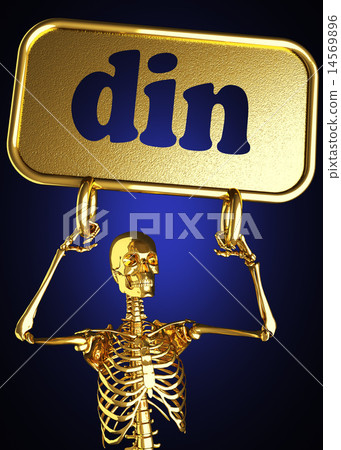 din word and golden skeleton 14569896