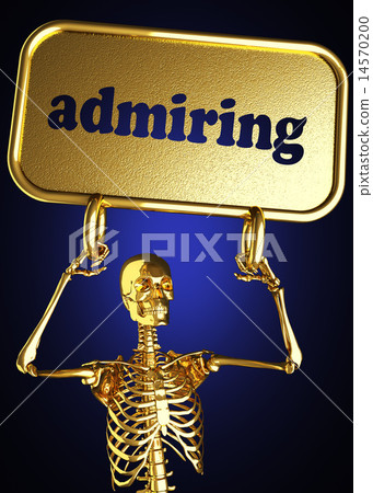 admiring word and golden skeleton 14570200