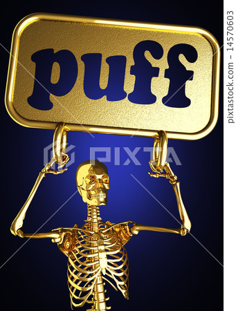 puff word and golden skeleton 14570603