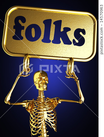 folks word and golden skeleton 14570963