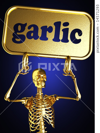 garlic word and golden skeleton garlic word and golden skeleton 14571293