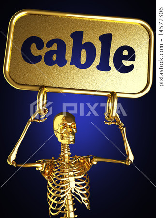 cable word and golden skeleton 14572306