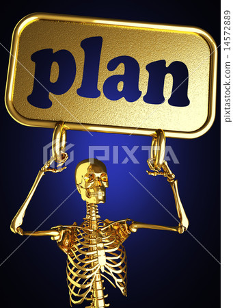 plan word and golden skeleton 14572889