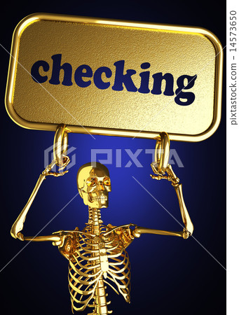 checking word and golden skeleton 14573650