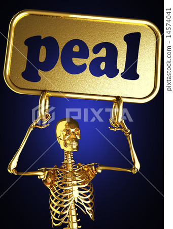 peal word and golden skeleton 14574041