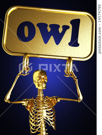 owl word and golden skeleton owl word and golden skeleton 14574799