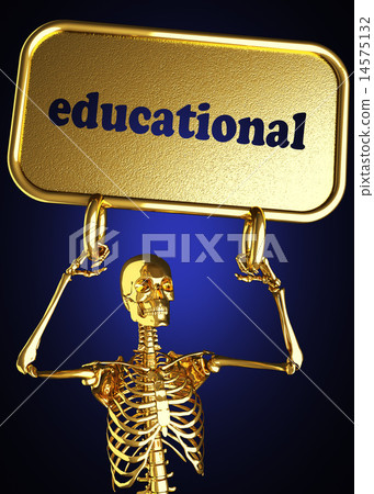 educational word and golden skeleton educational word and golden skeleton 14575132