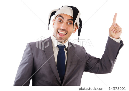 Businessman clown isolated on white Businessman clown isolated on white 14578901