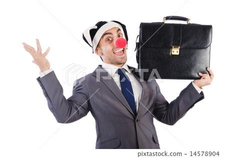 Businessman clown isolated on white Businessman clown isolated on white 14578904