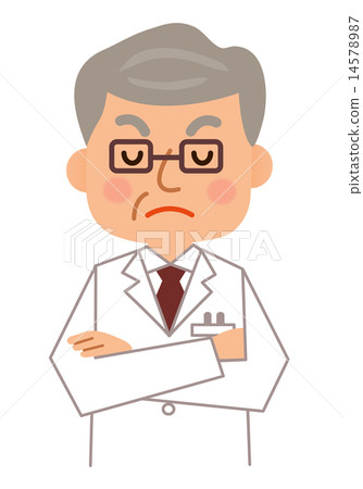 Elderly researcher's eyes Arm A harsh look 14578987