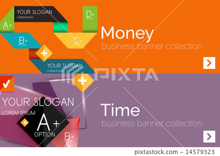 Flat design paper infographic banner set Flat design paper infographic banner set 14579323