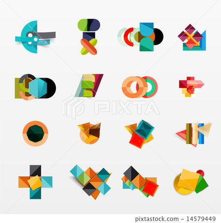 Set of modern geometric infographic web layouts 14579449