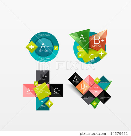 Set of modern geometric infographic web layouts 14579451