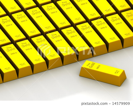 stacks of gold bars on the white stacks of gold bars on the white 14579909