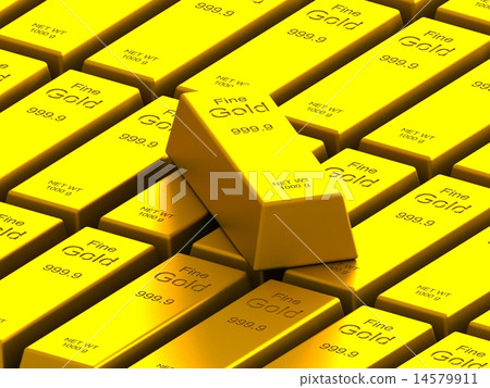 stacks of gold bars on the white stacks of gold bars on the white 14579911