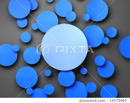 Blue circle banner with drop shadows. 14579965