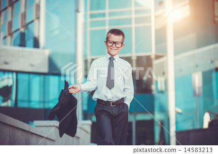 kid businessman is waving his jacket kid businessman is waving his jacket 14583213