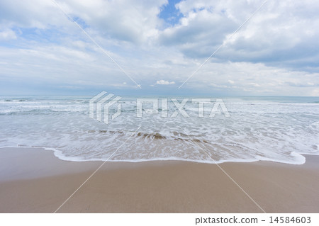 Beach, sand with sea and clouds Beach, sand with sea and clouds 14584603