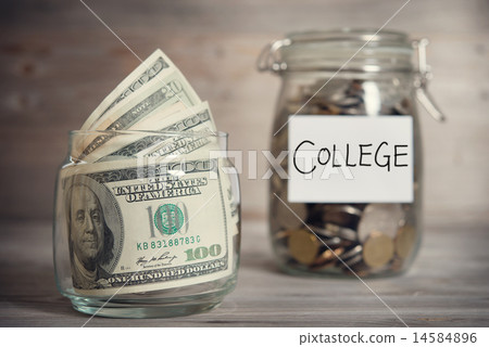Financial concept with college label. Financial concept with college label. 14584896